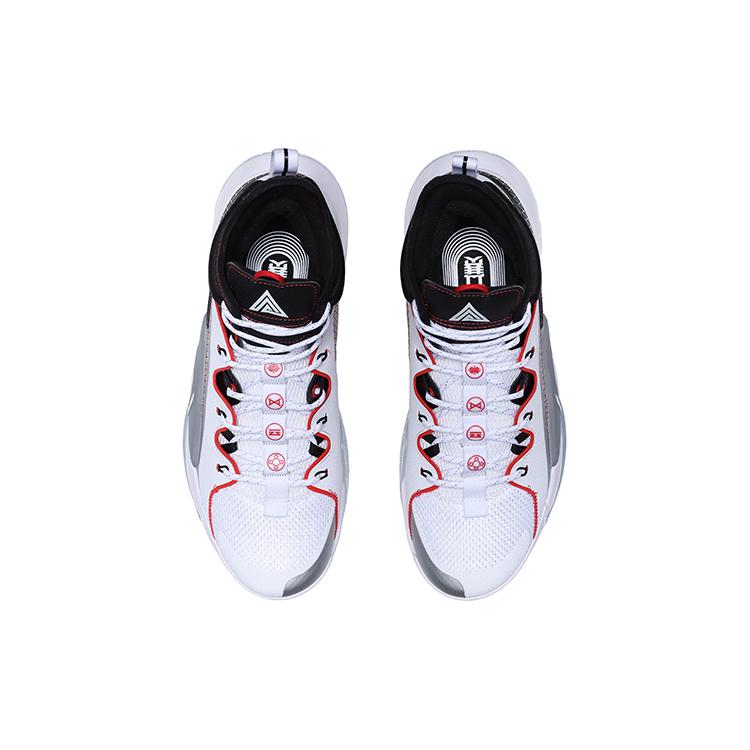 Li Ning Power 7 Премиальная амортизация Скользкие Устойчивые к истиранию Поддержка Высокие Баскетбольные кроссовки Мужские Белые ABAQ071-1