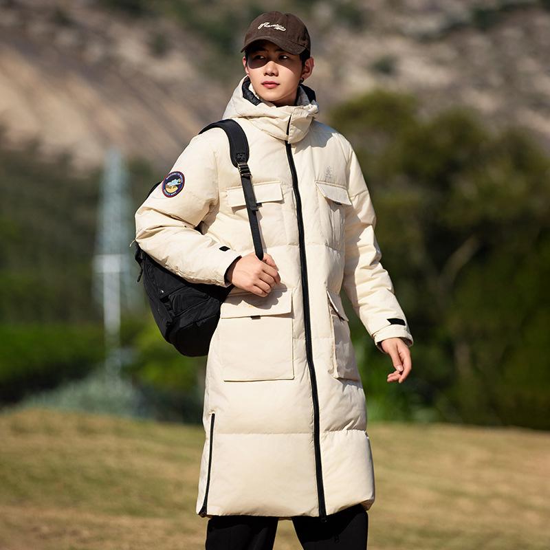 Зимняя новая куртка-пуховик мужская средняя и длинная куртка с капюшоном Tooling