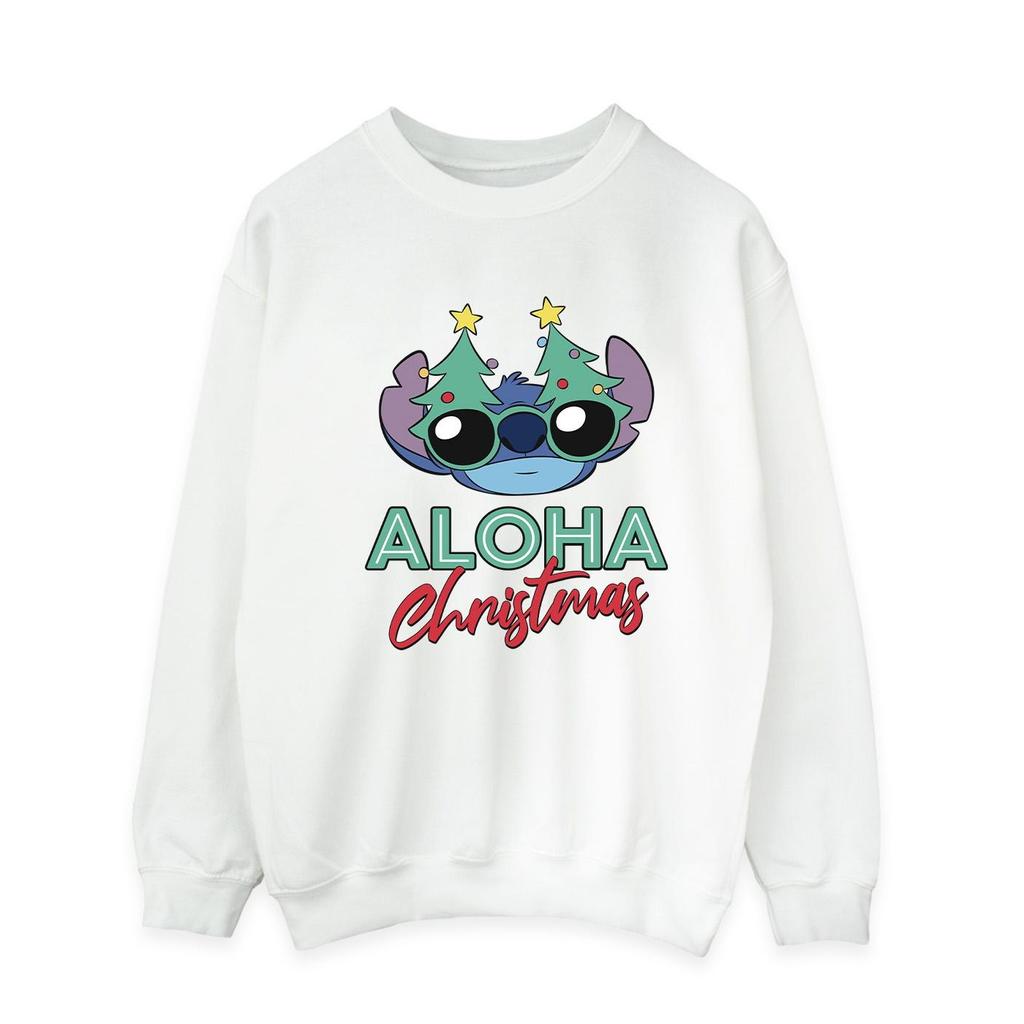 Disney Mens Lilo And Stitch Christmas Tree Shades Sweatshirt