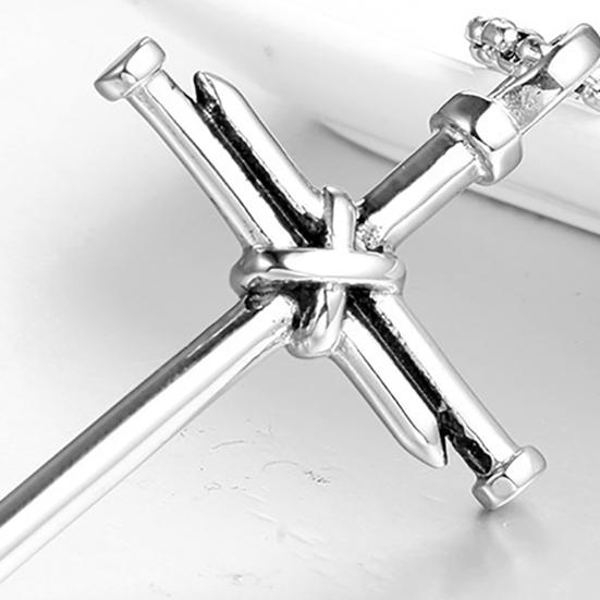 Men Necklace Cross Vintage Accessory Punk Style Men Pendant for Gift