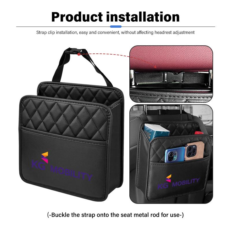 For SsangYong Car Back Seat Storage Bag Organizer Box Auto Accessories Rexton Y400 Y450 G4 2021 2022 Kyron Rodius Tivoli