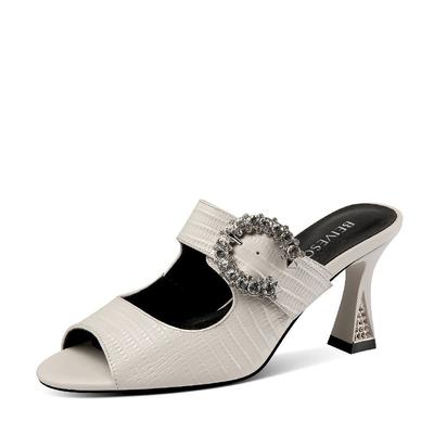 Женские летние модные босоножки 2024 года, новый дизайн, удобные тапочки на высоком и тонком каблуке, легкие