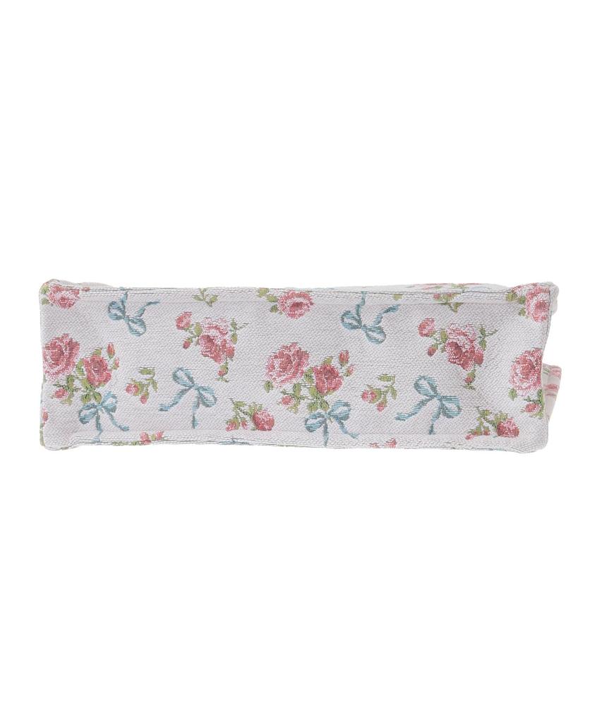 Женская квадратная сумка-тоут Maison de Fleur с гобеленовым рисунком и розовой лентой, цвет: кремово-белый