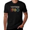 1980 Birthday Gift Vintage 1980 Retro Look T-Shirt T Shirt Men 100% Cotton Luxury Brand Funny T Shirts Man T-Shirt