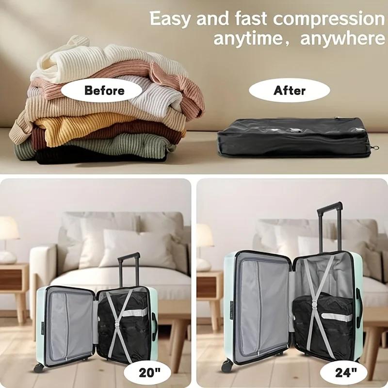1pc Waterproof and dustproof travel bags  vacuum compression storage bags reusable compression bags  foldable storage