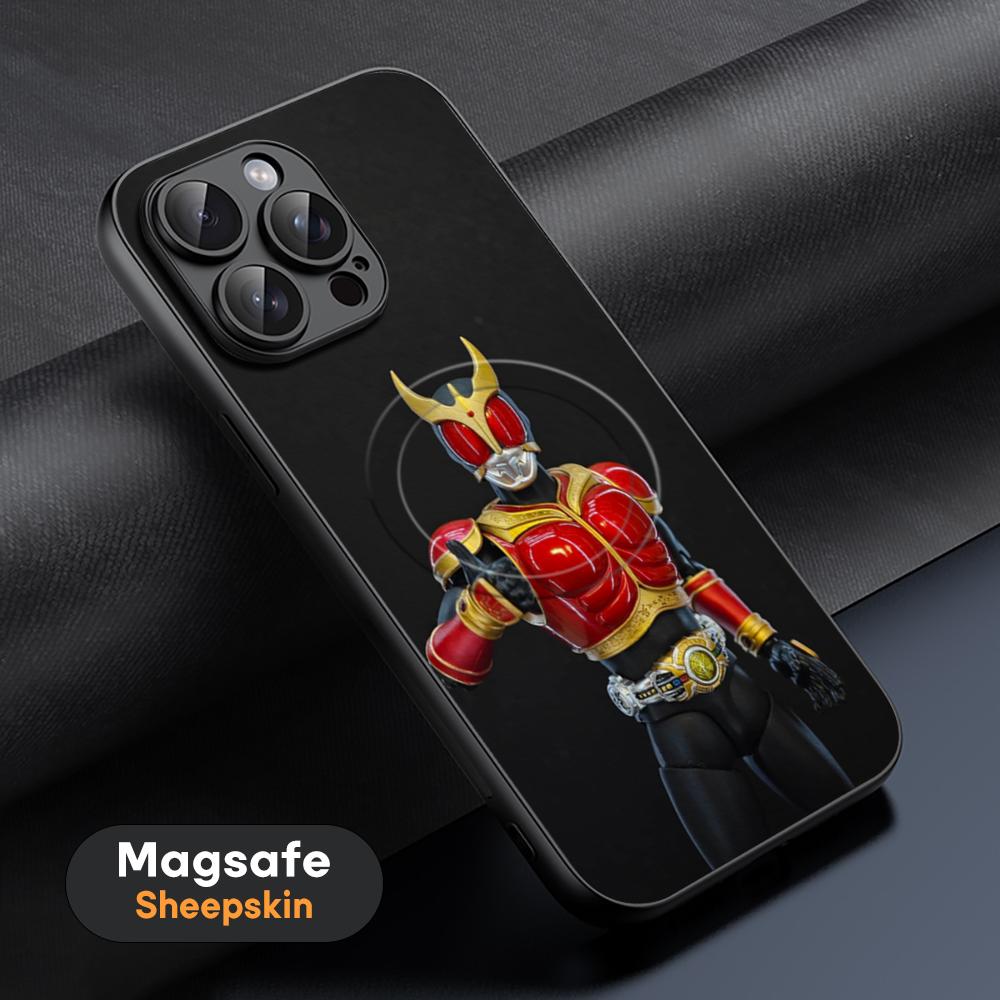 K-Ka-men R-Ri-der пинок KuugA Чехол для телефона Для iPhone 17 16 15 14 13 12 11 Plus Pro Max Высококачественный Роскошный Magsafe Овечья кожа