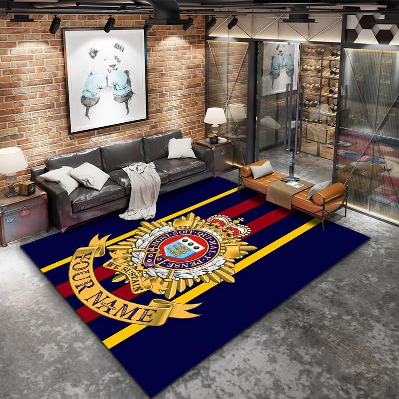 Royal Crest Emblem Custom Name Carpet Rug For Living Room Bedroom Home Sofa Decoration Kids Play Nonslip Floor Mat