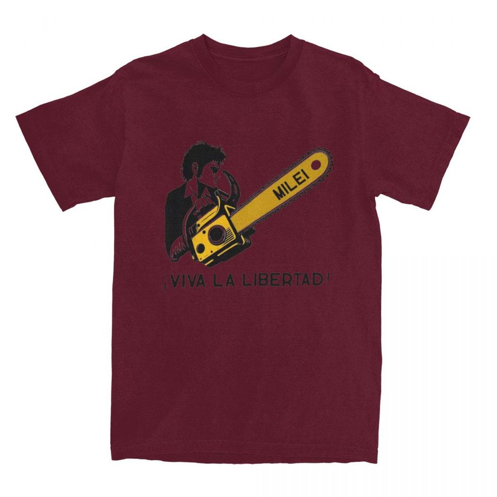 Javier Milei Chainsaw T Shirt Viva la Libertad Fashion T Shirts Short-Sleeved Y2K Fun Tops Summer Cotton O Neck 4XL 5XL Top Tees