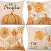 Thanksgiving New Pillow Case Autumn Pumpkin Print Letter Pillow Home Cushion Set Decoration