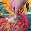 Витражный Фламинго Пазл 500 Деталей, Пазл с Мешочком для Хранения и Справочным Изображением Легко Собирать