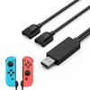 Портативный USB-кабель для зарядки Joy-con, короткий для контроллера Nintendo Switch со светодиодным индикатором, заменяет зарядную док-станцию Joy-con, дорожные зарядные кабели