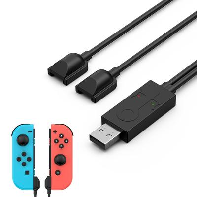 Портативный USB-кабель для зарядки Joy-con, короткий для контроллера Nintendo Switch со светодиодным индикатором, заменяет зарядную док-станцию Joy-con, дорожные зарядные кабели