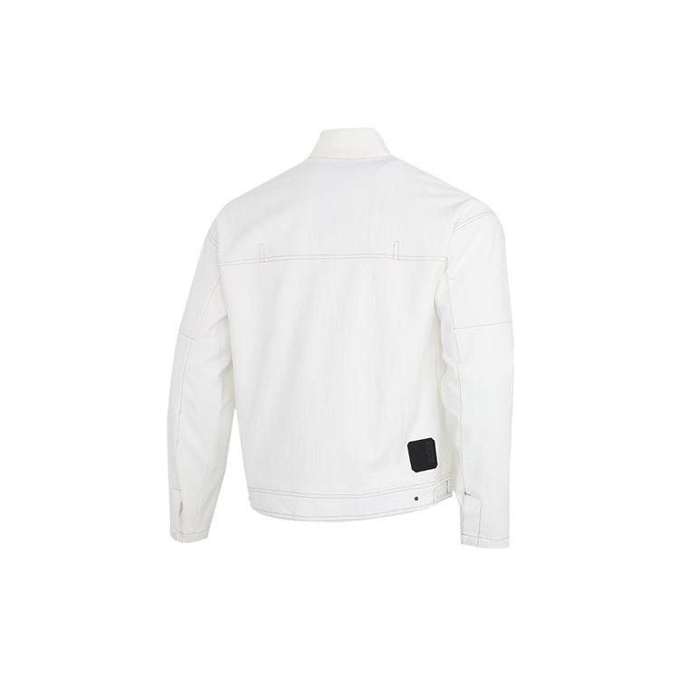 Adidas Denim Casual Sport Drop Shoulder Woven Baseball Collar Jacket Men Outerwear Bright-White GP0906