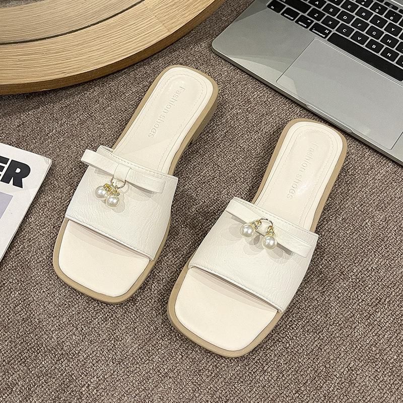 Сказочный ветер прохладные тапочки 2025 лето новые классические прохладные тапочки элегантные, модные и удобные уличные тапочки на перемычке женские