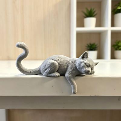 Фигурка ленивого спящего кота 3D-печать Мягкая Милая Настольное украшение Моделирование Настольное украшение для крепления на монитор