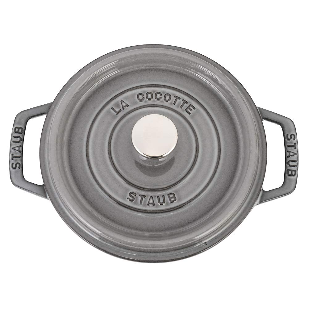 Staub Pico Cocotte круглый 18 см графитово-серый 1101818 Кастрюля Эмалированная кастрюля Rund Brater графитовый серый Кастрюля Pico Cocotte Стильная посуда Кухонные принадлежности