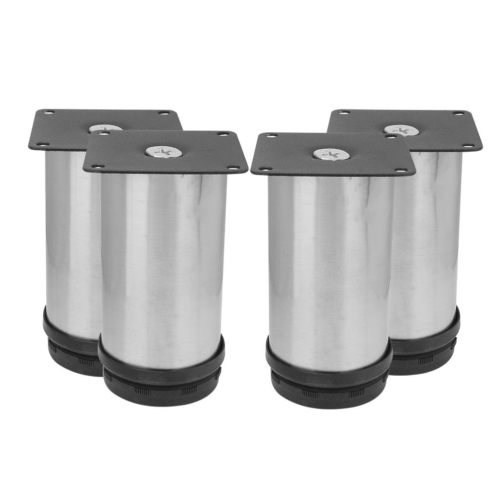 4 шт. регулируемые круглые мебельные ножки из нержавеющей стали 50 x 100 мм для дивана, чайного столика