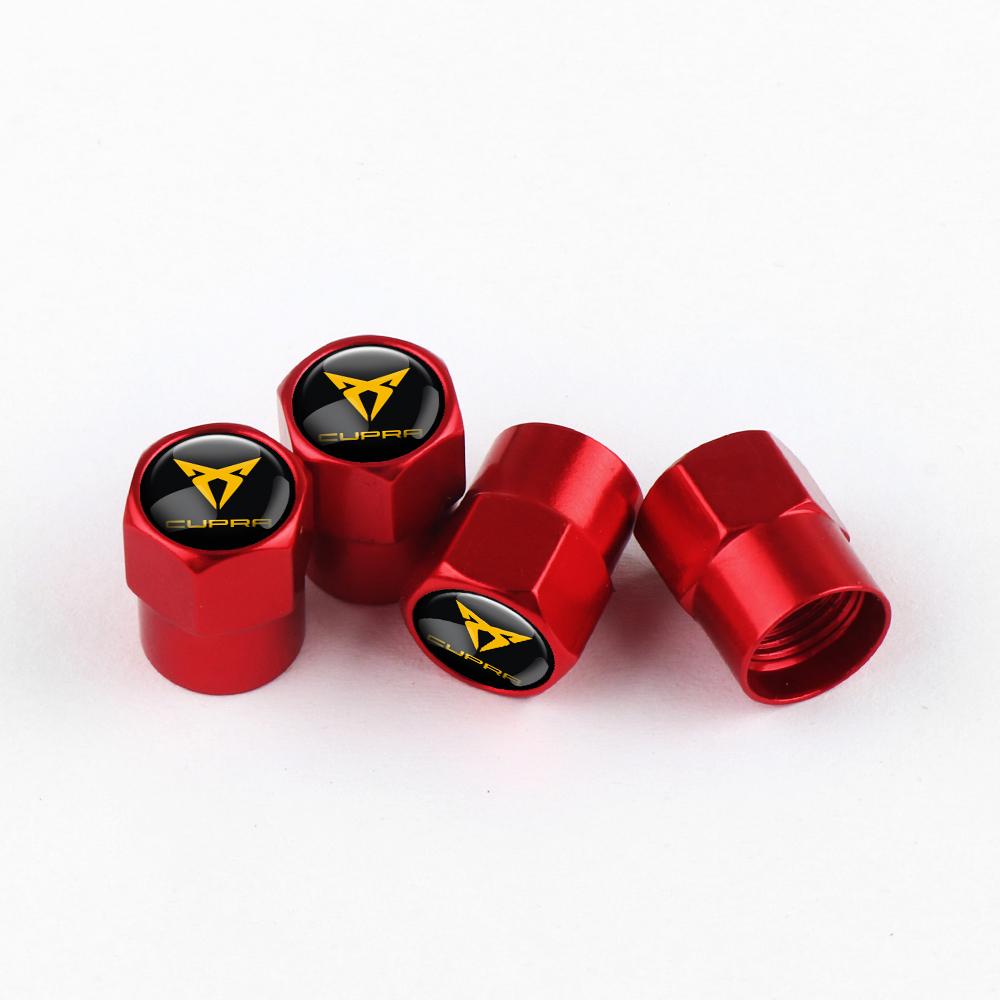 TBID8 4Pcs Metal Car Styling 3D Wheel Tire Valve Caps Stem Cover Accessories For Seat FR Cupra Tarraco Ateca Toledo Leon Ibiza Cordoba