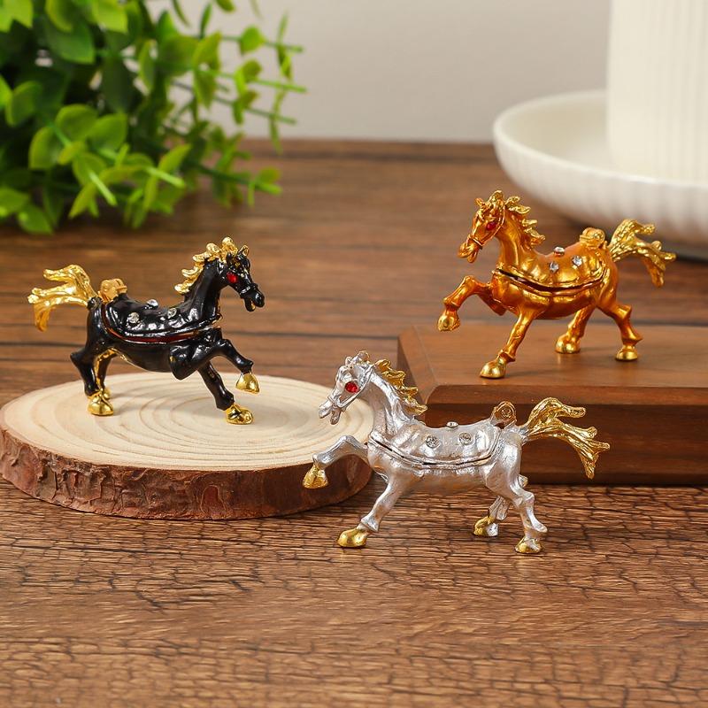 Jewelry Box, Home Decor, Craft Gift, Horse Jewelry Box, Small Pendant, Bedroom Diamond-encrusted Decorative Piece