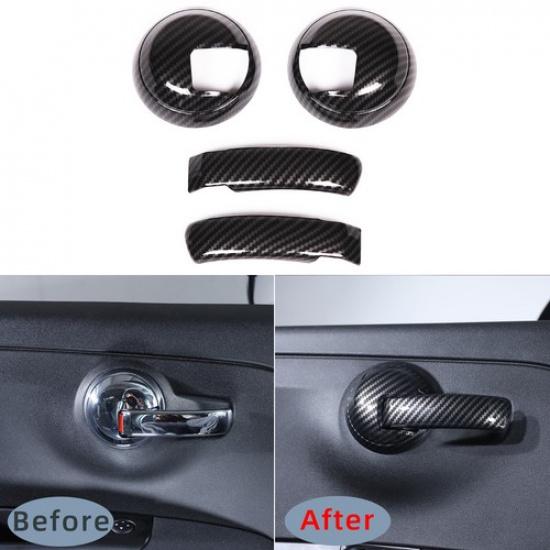 ABS Углеволокно Накладка на рамку внутренней ручки двери для 500 Abarth 595 2010-
