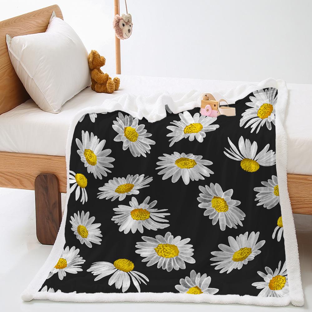 Idyllic Daisy Blanket Thickened Lamb Fleece Crystal Fleece Blanket