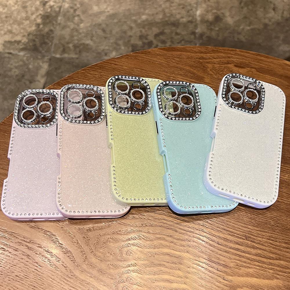 Блестящий Стразы Мягкий Чехол Для iPhone 16 15 14 13 Pro Max Конфетный Блеск Алмазы Ударопрочный Силиконовый Чехол