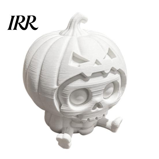 3D Printed Pumpkin Skull Ornament Ornament, Hollow Ghost Face Design, Desktop Halloween Decoration Detailed Layered Figurine, for Display