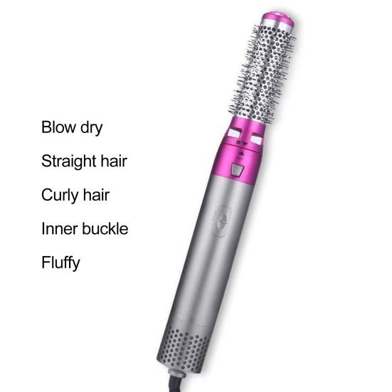 5-In-1 Electric Hair Dryer with 5 Attachment Nozzles Multi-functional Hot Brush Automatic Hair Curler Portable Travel Women Curling Wand
