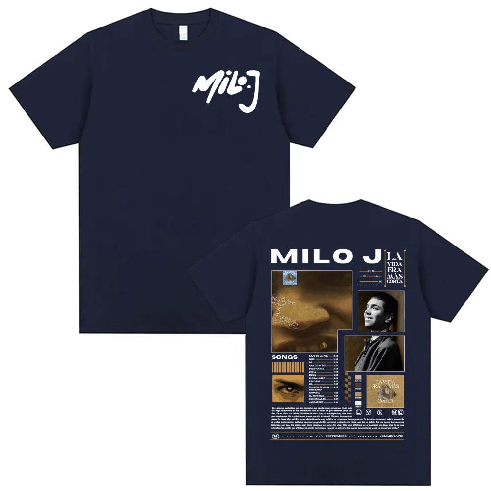 Rapper Milo J Music Album 2025 Tour Merch T Shirts Fashion Hip Hop Street Pop Music T Shirt Unisex Women Casual 100 Cotton Tshirt