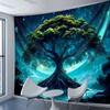 2D Зачарованный Лес Дерево Гобелен Космический Звездный Фон Ткань
