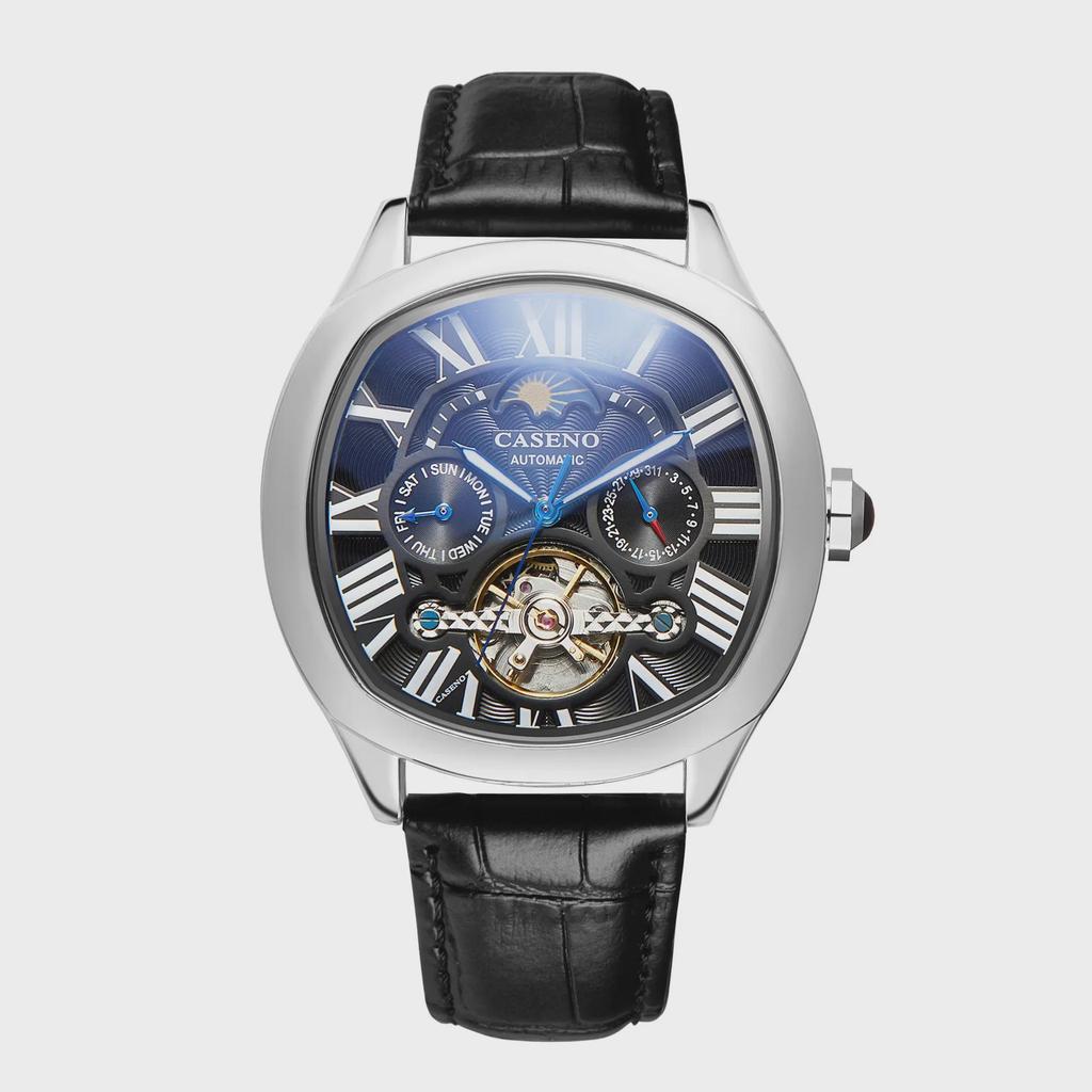 Часы CASENO Star Tourbillon Automatic: Фаза Луны, месяц и дата, водонепроницаемость 100 м