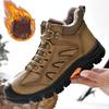 Модные золотистые ботинки-саженцы для мужчин, ретро, из натуральной кожи, зимние, утепленные, теплые, мужские ботинки для альпинизма, износостойкие