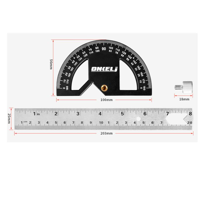 180 ° Multi-Function Angle Gauge Goniometer Ruler Goniometer Angle Carpenter Scribing Woodworking Edge Ruler Measuring Tools