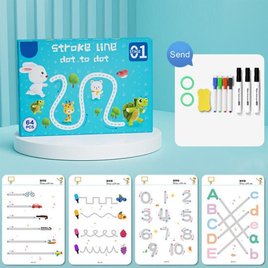 Детская книга для обучения управлению ручкой с ластиком для ручек, многоразовая, для дошкольников, для раннего обучения письму, для отработки навыков письма, для мальчиков и девочек, подарок