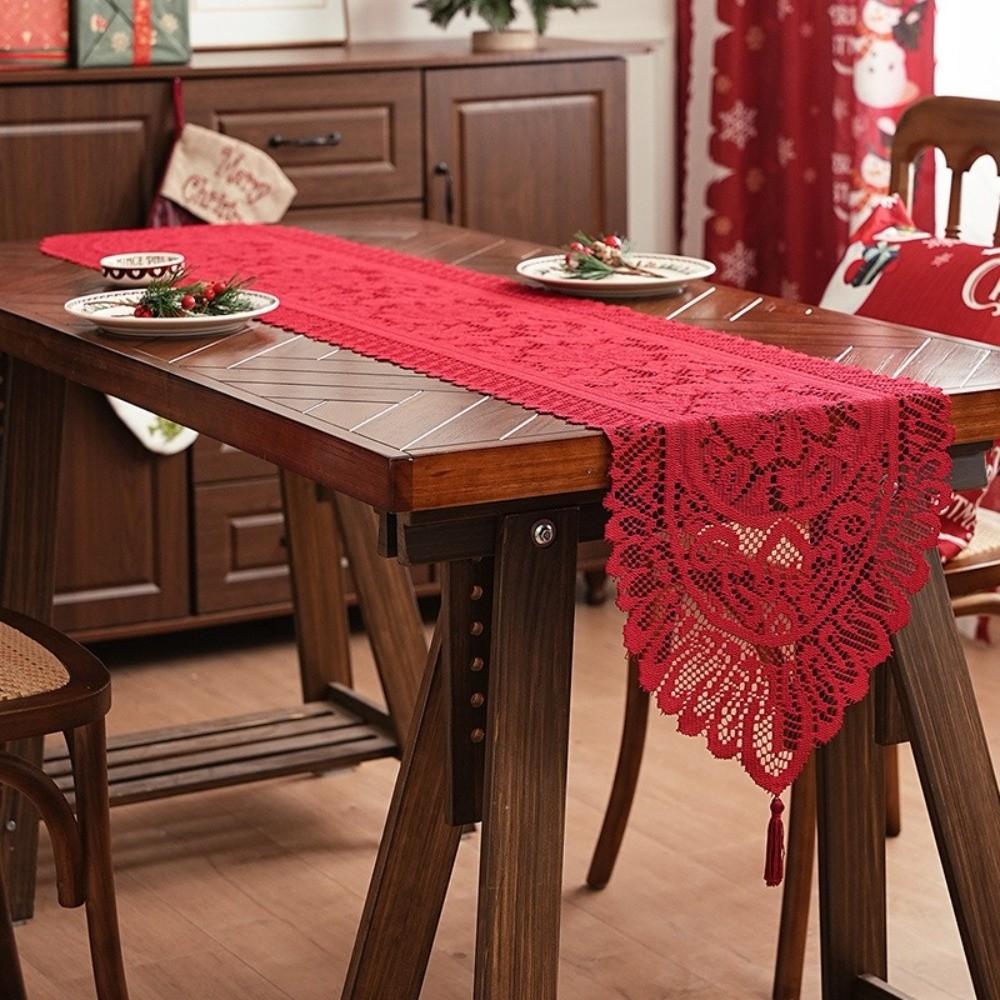 Lace Dining Table Mat Solid Color Table Decoration New Table Runner Home Decoration