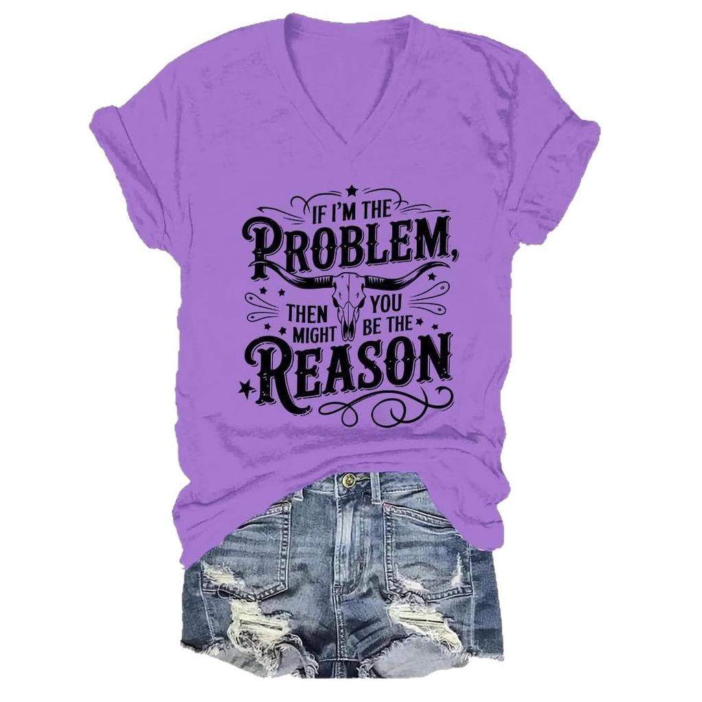 Летний топ с V-образным вырезом и 3D-принтом алфавита тауренов, модные повседневные женские футболки с короткими рукавами