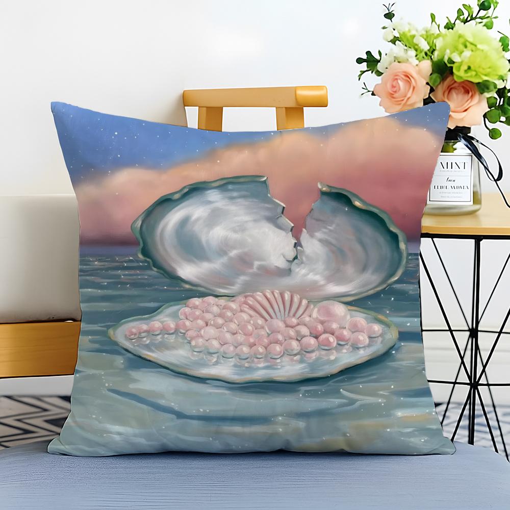 Works by Polish artist Monika Marchewka Cushion Cover Washable Linen comfort Soft for Sofa Bed Cozy Home Room Decor