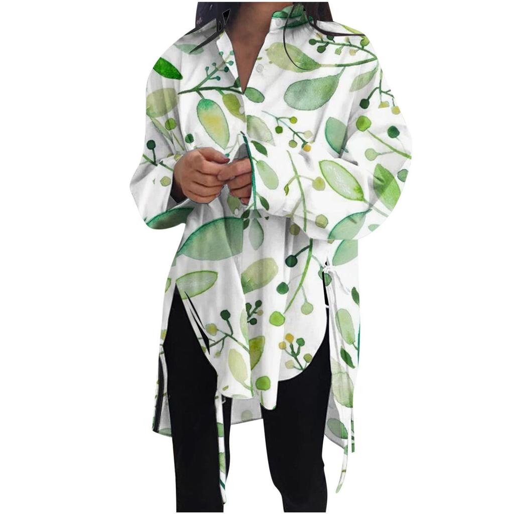 GMXIA Свободная утягивающая рубашка на шнуровке с короткой передней частью и длинной спиной