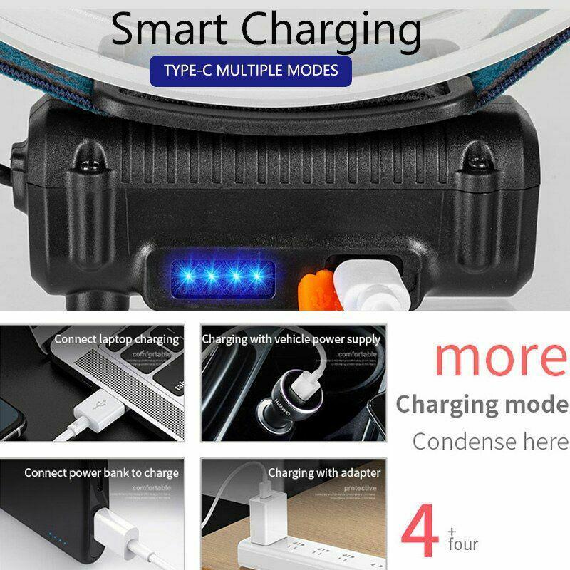 Светодиодная фара XPG+COB: USB-зарядка, датчик масштабирования, многофункциональный для рыбалки на открытом воздухе