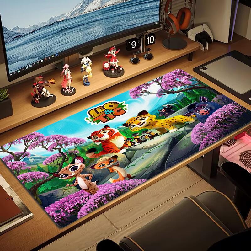 Leo and Tig Color Mouse Pad Large Gaming Table Cushion Non-slip Laptop Tablet Big Mousepad XXL Mat Mini PC Playmat With Lock edge