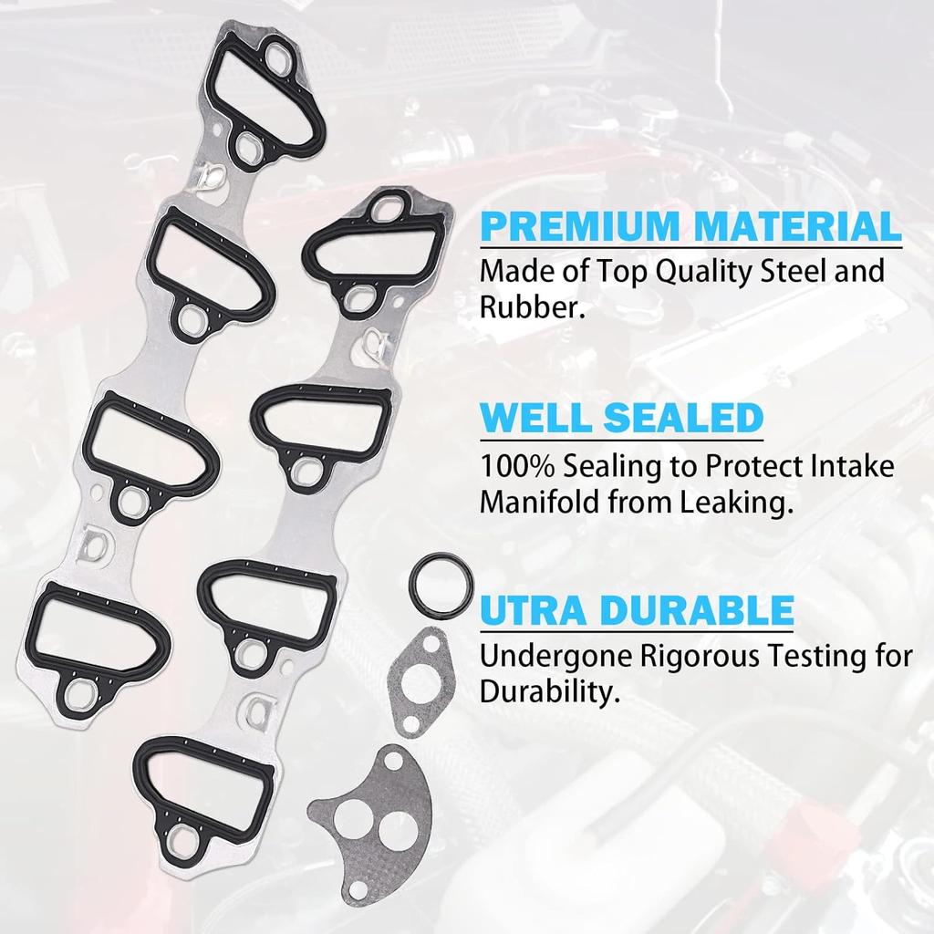 Intake Manifold Gasket Set - Compatible With 4.8L 5.3L 6.0L Chevy Silverado, Suburban, Tahoe, GMC Sierra, Yukon, Savana, Cadillac Escalade - Replace