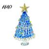 Crystal Tree Desk Ornament Hand Blown Glass Christmas Figurine, Mini Tabletop Ornaments Xmas Ornament, Handmade Desktop Holiday Decoration Decorative
