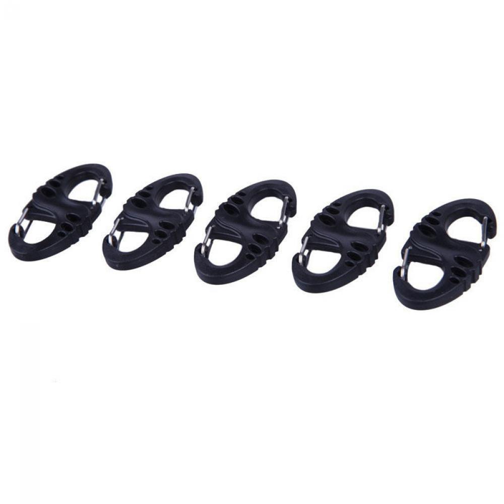 5PCS/10PCS Camping Plastic Steel Portable Dual Buckle Climbing Hook S-Type Carabiner Keychain