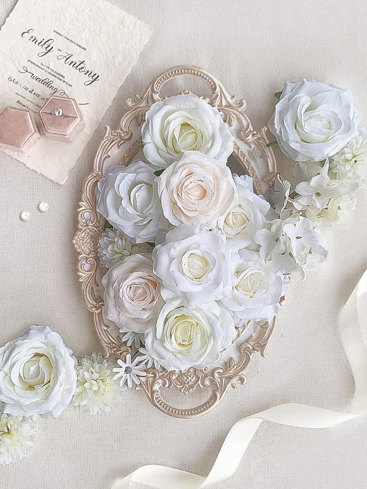 Шелковые цветы Искусственные цветы Комбинированные цветы Микс Розы Пионы со стеблями для самостоятельной свадьбы Свадебные букеты Украшения для стола на празднование рождения ребенка Домашний декор