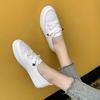 Women's 2021 Spring Canvas & Leather White Casual Shoes - Korean Style Versatile INS