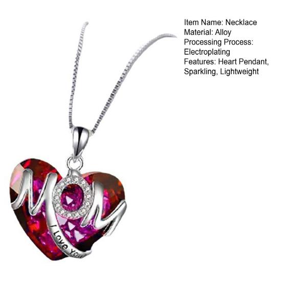 Женское ожерелье с подвеской в виде сверкающего сердца, регулируемая длина, подарок на день матери, ювелирные изделия, аксессуары