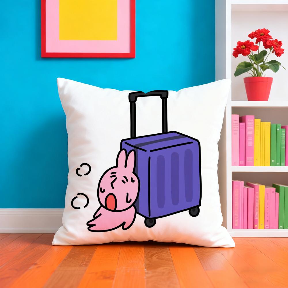 My Friend Rrabbit Anime Film Pillow Case Pillow Case Plush Fabric Soft Double Sided Print Home Sofa High Quality Cushion