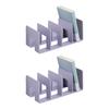 2Pcs Desk Bookend Acrylic Book End 4 Section Book Organizers Stand Magazine Stand Space Saving Shelf Bookend 32x14x13cm