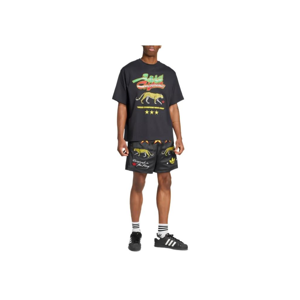 adidas Оригинальные SS25 Приятные к коже Удобные Мягкие Модные Влагоотводящие Футболки с коротким рукавом Мужские Топы Черный KA4554