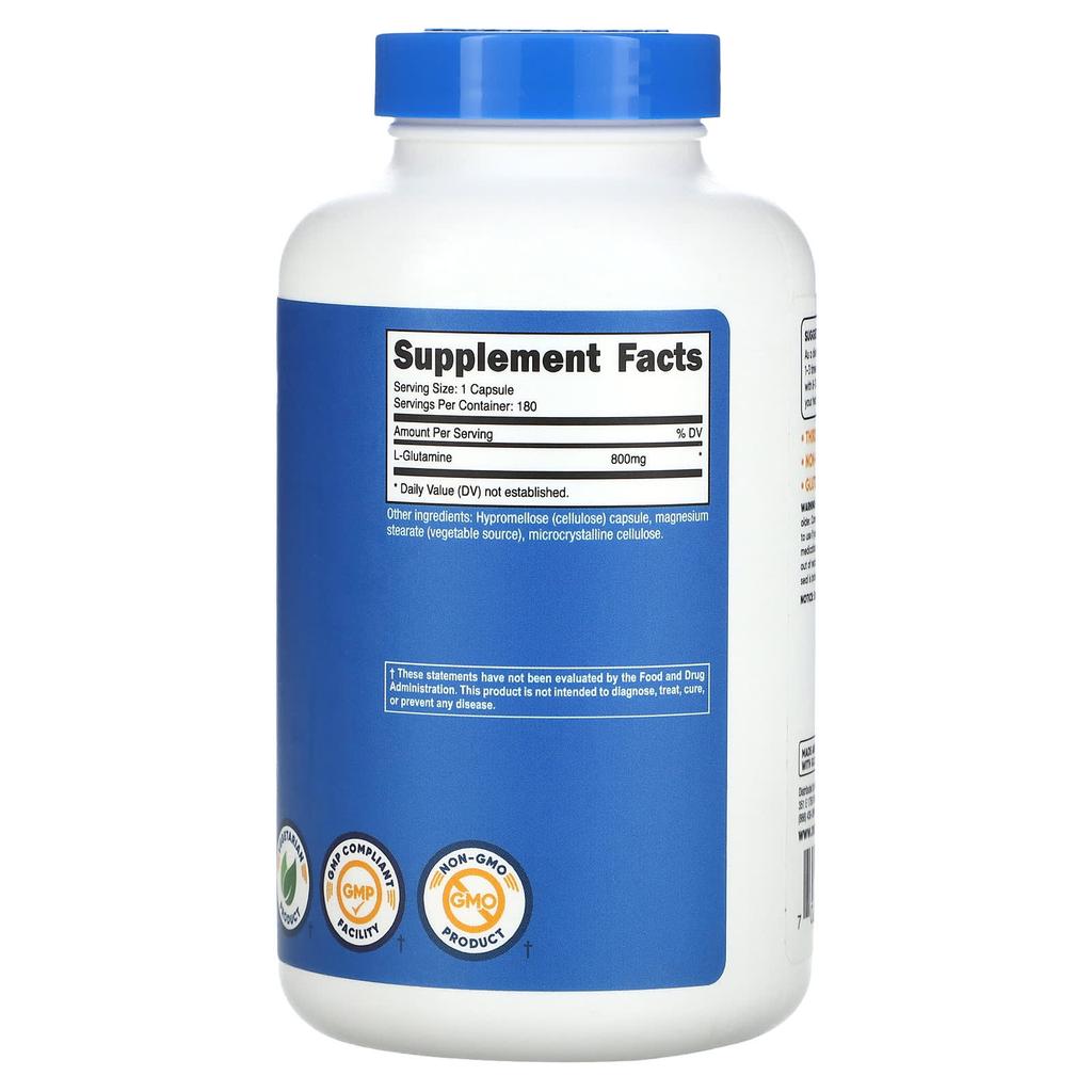 L-Glutamine, 800Mg, 180 Capsules